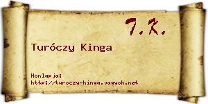Turóczy Kinga névjegykártya